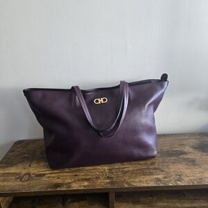 Salvatore Ferragamo Deep Purple Tote Bag